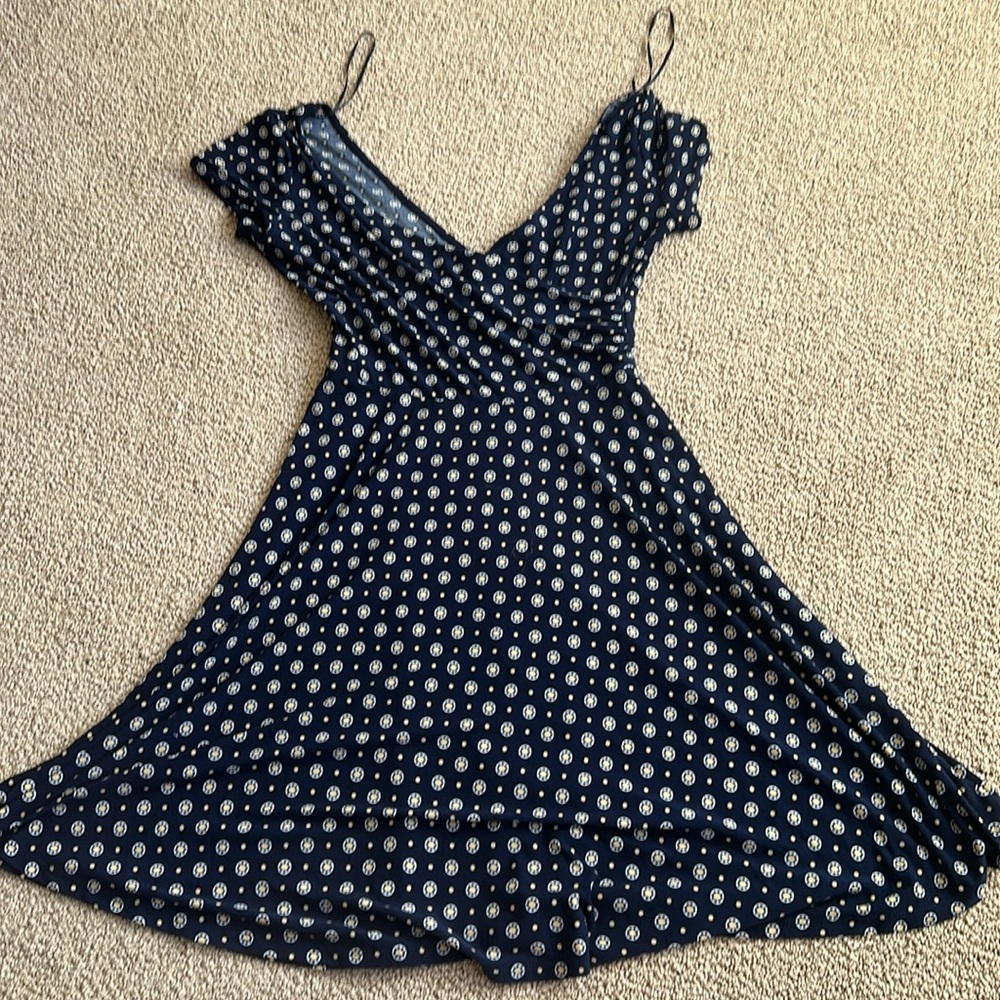 Kayleigh navy patterned dress
